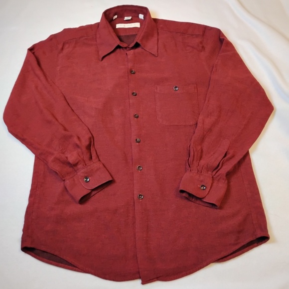Haupt Darker Red Button Down Shirt, 42, 16.5 - Picture 1 of 8